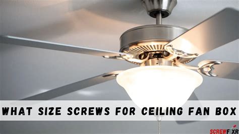 what size screws on metal ceiling fan box|ceiling fan blade screw size.